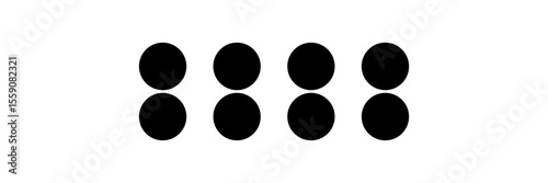 Set of halftone circle dots gradient pattern textures. Half tone dots backgrounds. Horizontal templates using halftone dots pattern.