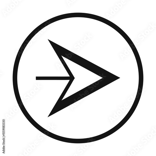 Encircled Arrow Right Icon Graphic Design Vector Image