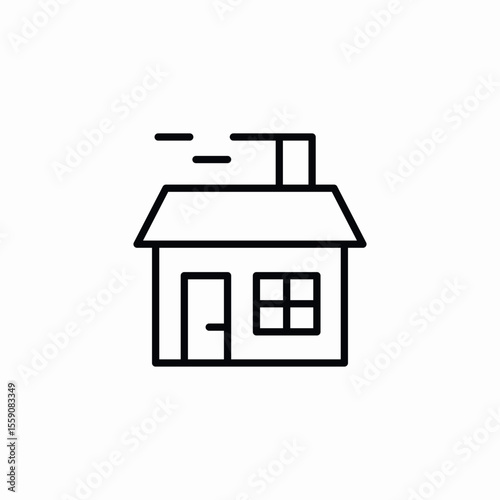 chimney house icon sign vector