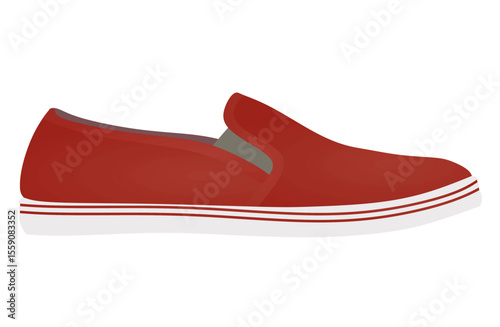 Red loafer shoes. vector illustration	