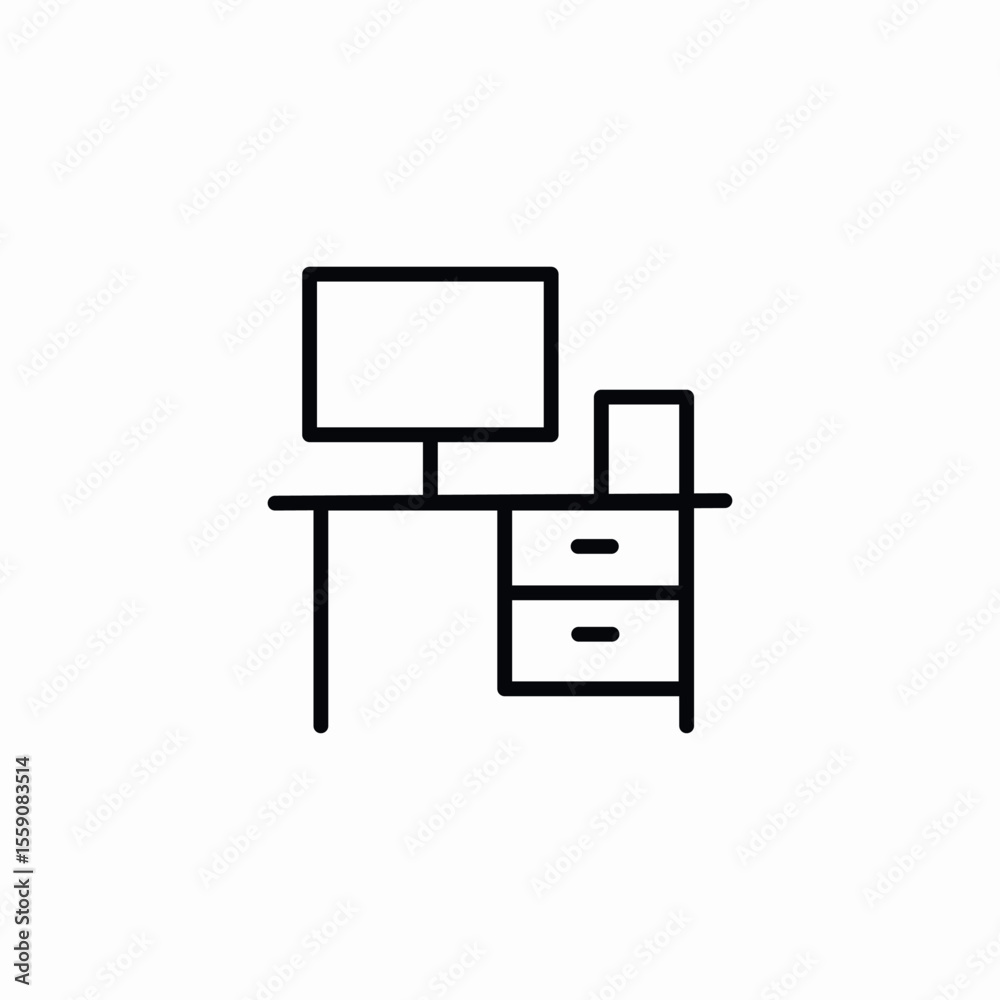 computer office icon sign vector
