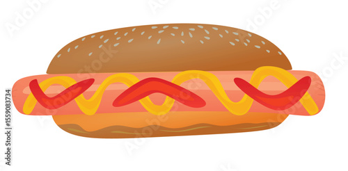 Hot dog isolated. vector illustration	