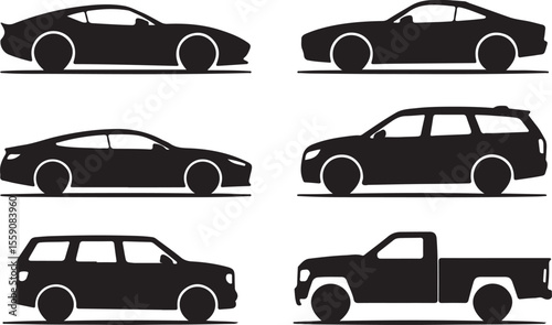 Automotive Vehicle Side Silhouette Collection