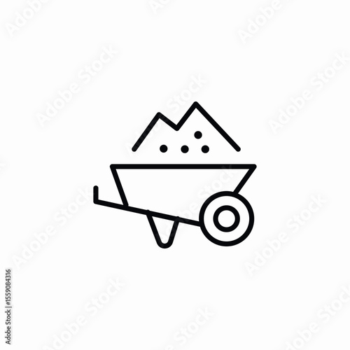 full wheelbarrow icon sign vector