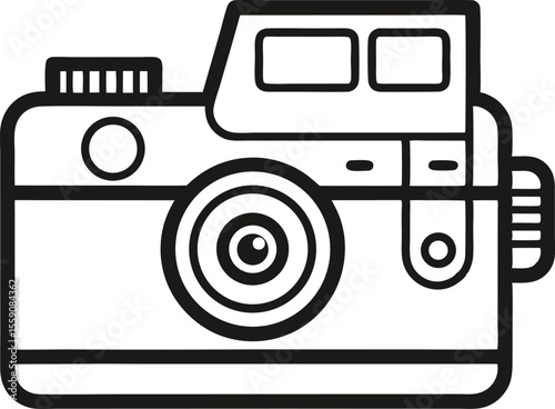 Vintage Film Camera Continuous Line Art