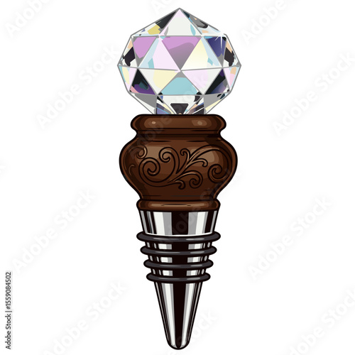 Decorative bottle stopper with crystal 