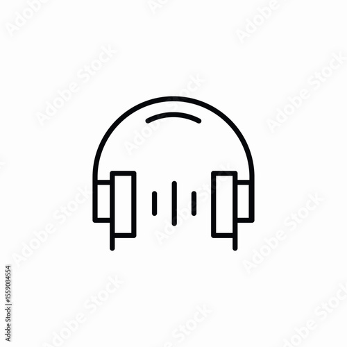 headset audio icon sign vector