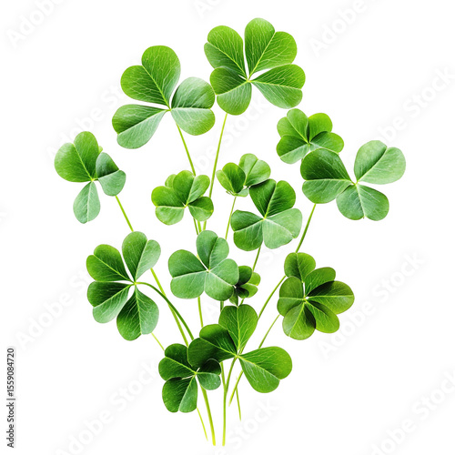 Lush green clover leaves on black background a vibrant natural image