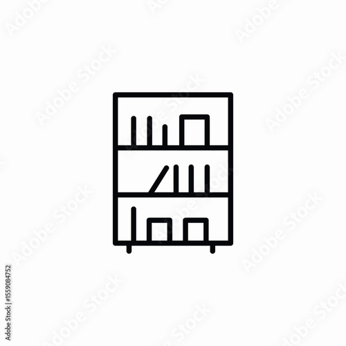 library shelf icon sign vector