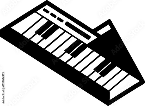 Modern Geometric Illustration of a Keytar
