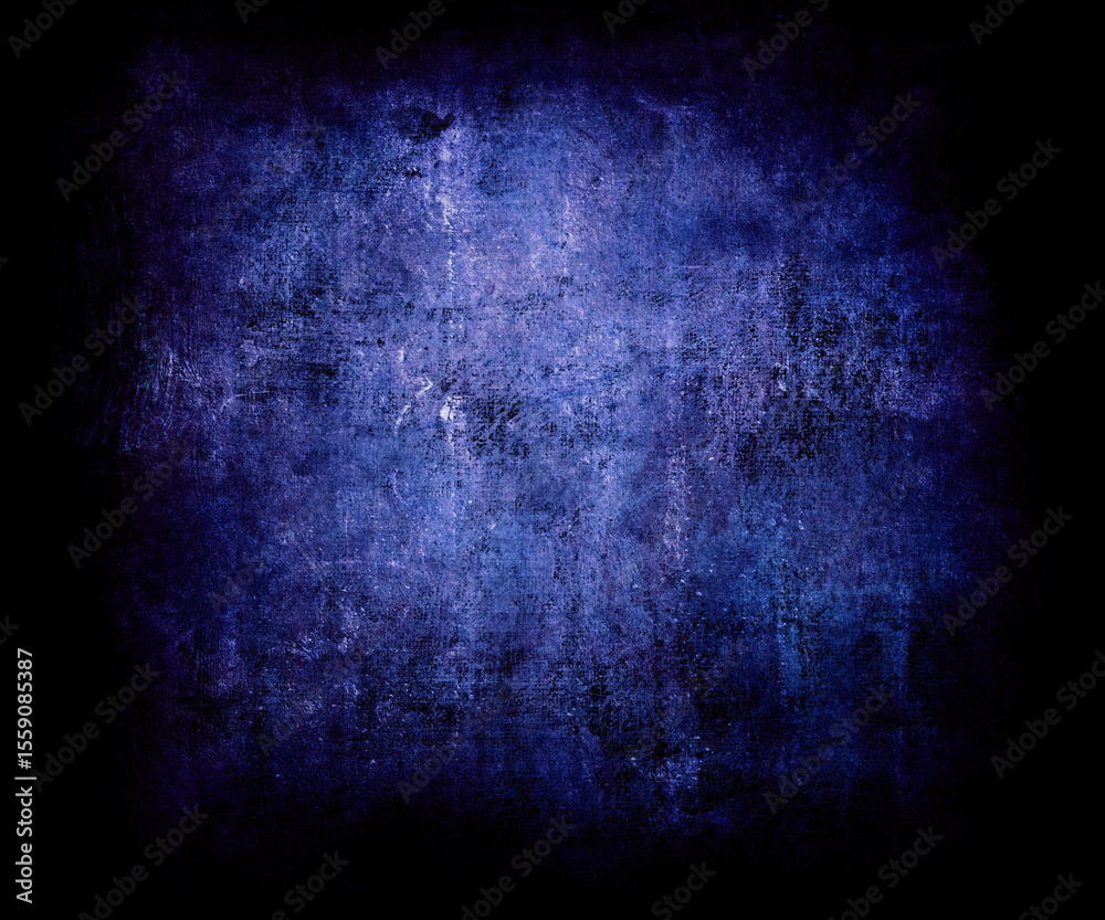Fototapeta premium Dark blue grunge scratched background, old wall, scary texture