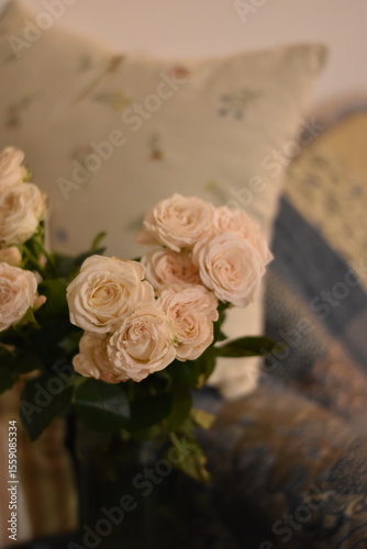 Creamy White Roses in Soft Indoor Setting
