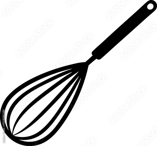 Elegant Baker's Whisk Continuous Line Art