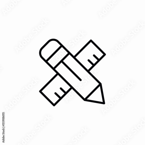 ruler pencil icon sign vector