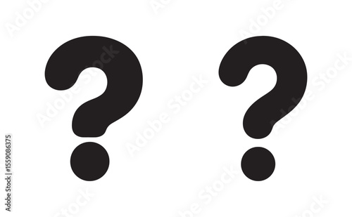 Black Question Mark Vector Icon set on White Background