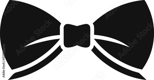 Classic Bow Tie Icon Vector Illustration Black and White