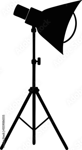 Classic Photo Studio Lamp on Tripod Vector Illustration