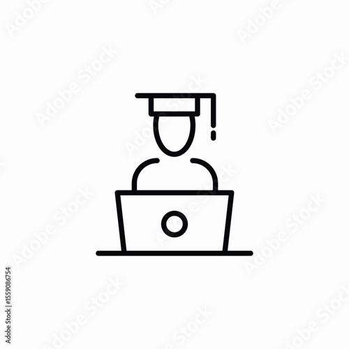 university computer platform icon sign vector