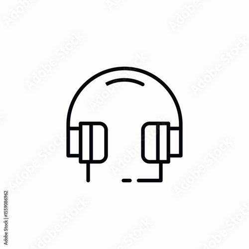 wired headset icon sign vector