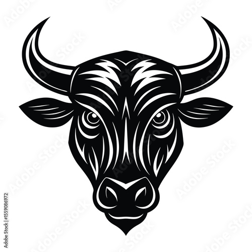 Powerful Bull Head Vector Illustration Strong Animal Logo