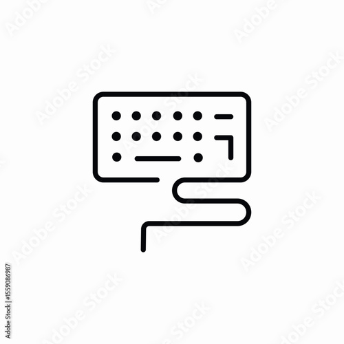 wired keyboard icon sign vector