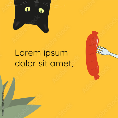 cute cat t with food character