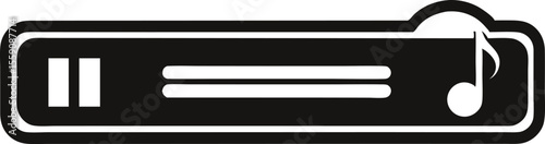 Minimal Music Player Bar Black and White Sticker