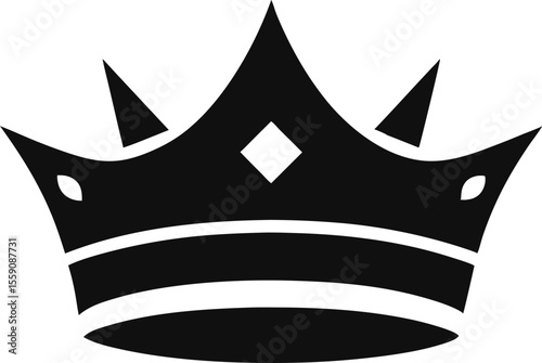 Minimalist Crown Silhouette Flat Vector Illustration
