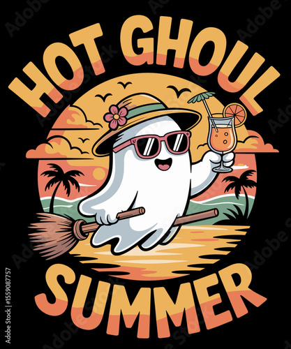 Summerween Hot Ghoul Boo Ghost Beach Funny Halloween