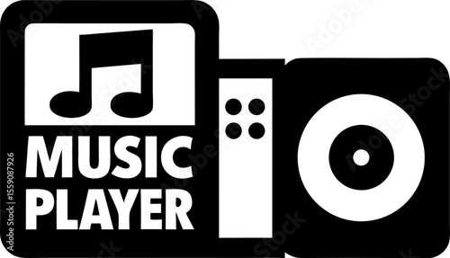 Music Player Bar with Album Cover PNG Sticker