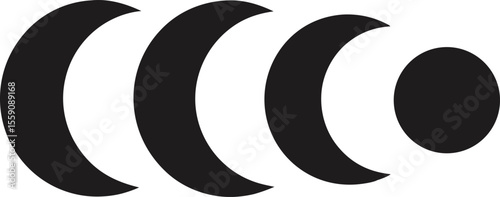 Vertical Arrangement of Moon Phases Illustration