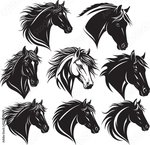 Horse head silhouette vector illustration