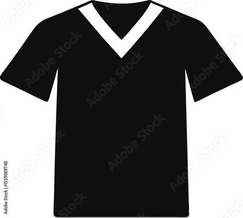V Neck Medical Shirt Silhouette Vector