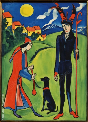 illustration of a man and woman Al