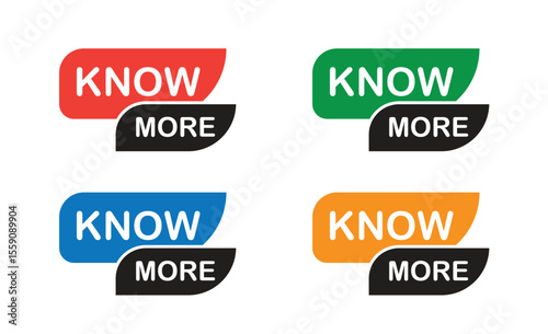 colorful know more buttons set
