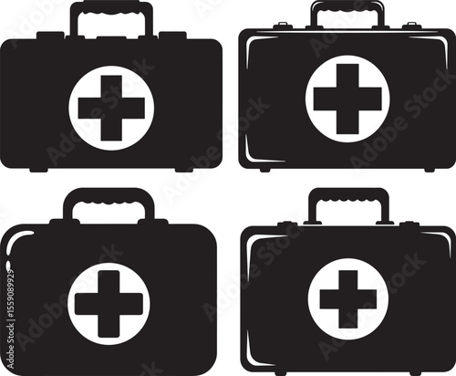 Medical bag silhouette vector illustration