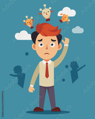 The once strongwilled person was slowly being drained of their convictions consumed by the spiraling effects of brainwashing.. Vector illustration