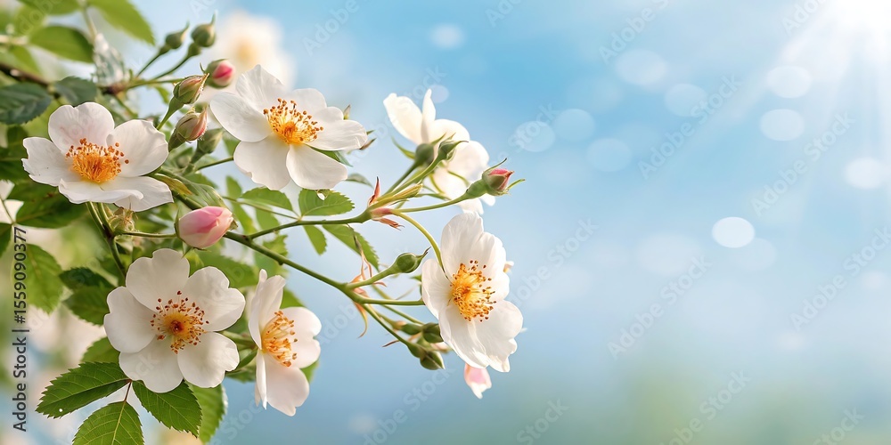 Obraz premium Blooming lilac and blue blossoms adorn the garden, bringing a touch of spring's beauty to nature's canvas