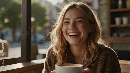 Natural Morning Smile at Cozy Café