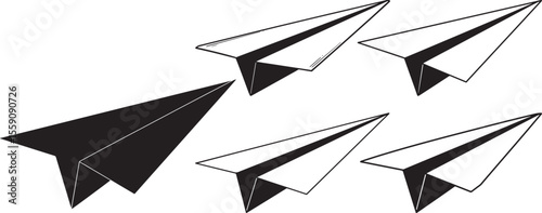 Paper plane silhouette vector illustration