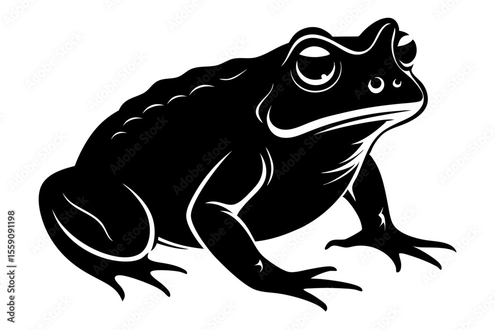 Naklejka premium american toad sihouette black vector