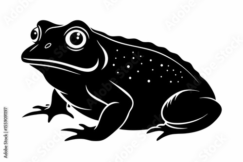 american toad sihouette black vector
