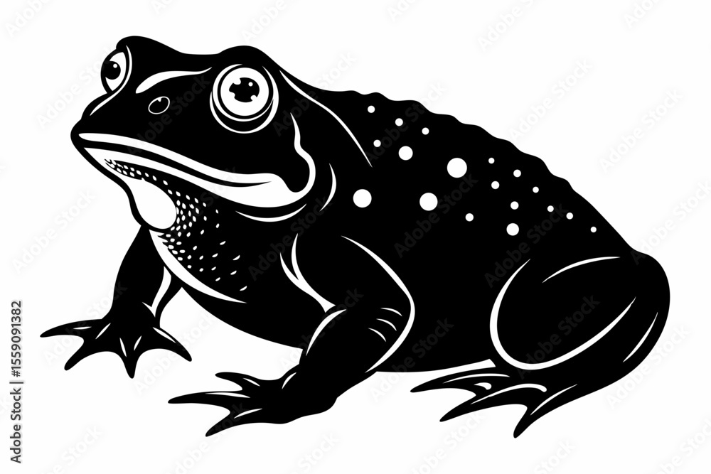 Naklejka premium american toad sihouette black vector