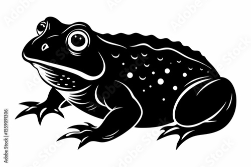 american toad sihouette black vector