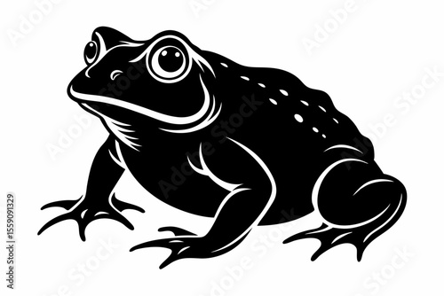 american toad sihouette black vector