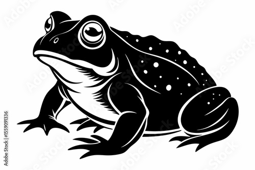 american toad sihouette black vector