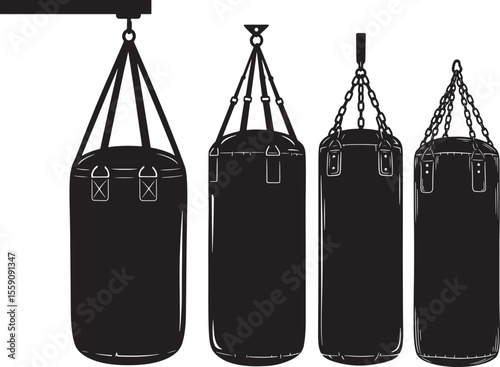 Punching bag silhouette vector illustration