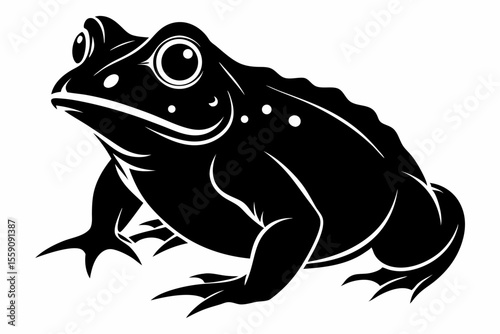 american toad sihouette black vector