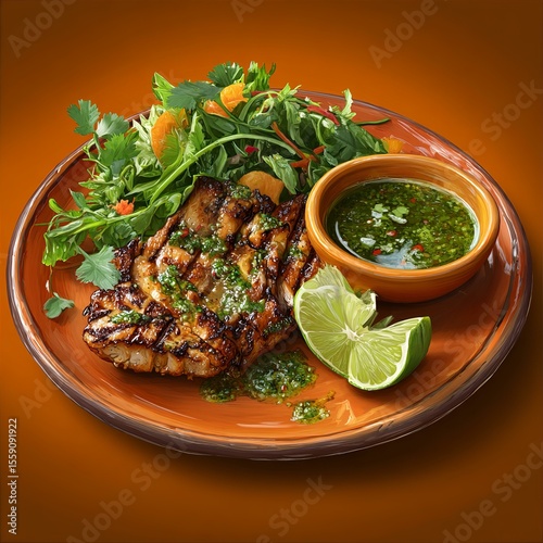 Grilled Chicken with Cilantro Lime Sauce and Asian Salad – Delicious Recipe