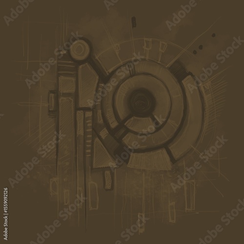 Abstract image for printing. Picture for modern interiors. The picture is painted by hand on a tablet.